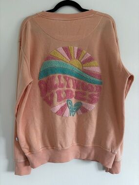 Dollywood Butterfly Embroidered Crewneck Sweatshirt